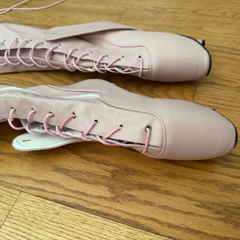 Elegant Pink Stiletto Boots, light pink ballerina fetish boots - Picture 7 of 12